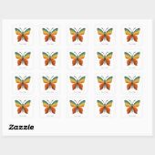 Float Hope Retro Rainbow Butterfly Square Sticker (Vel)