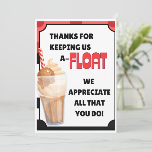 Float Ice Cream Dank u kaart (Staand voorkant)