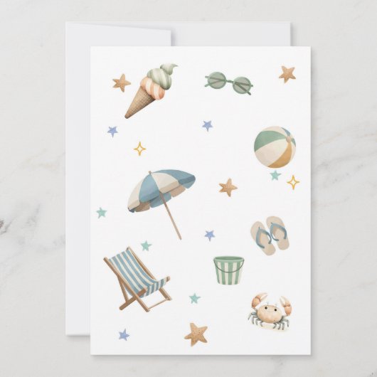 Float Into Four Pool Party Summer 4th Birthday  Kaart (Achterkant)