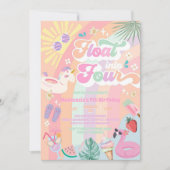 Float Into Four Summer Rainbow Sun 4th Birthday Kaart (Voorkant)