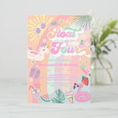 Float Into Four Summer Rainbow Sun 4th Birthday Kaart (Staand voorkant)