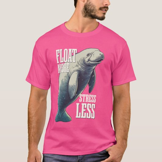 Float Meer Stress Minder Manatee Zee Koe T-shirt (Voorkant)