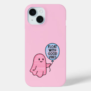 Float met goede vibes schattig boek ontwerp iPhone 15 case