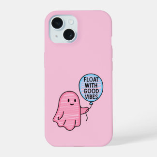 Float met goede vibes schattig boek ontwerp iPhone 15 case