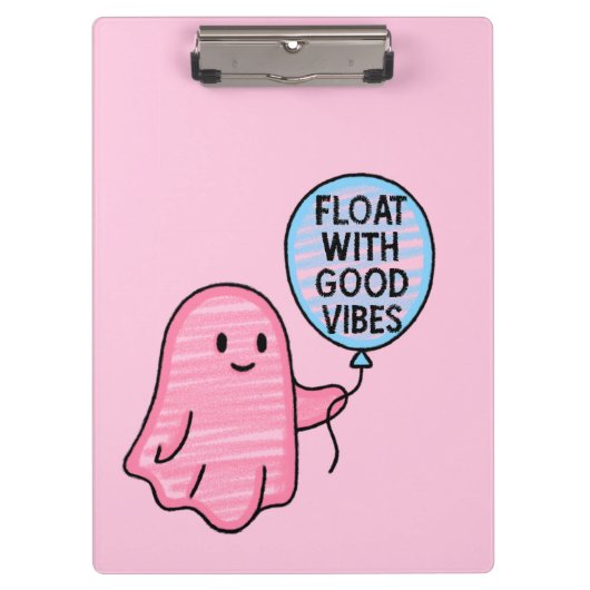 Float met goede vibes schattig boek ontwerp klembord (Voorkant)