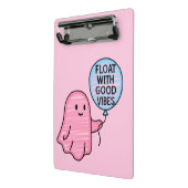 Float met goede vibes schattig boek ontwerp mini klembord (Angled2)