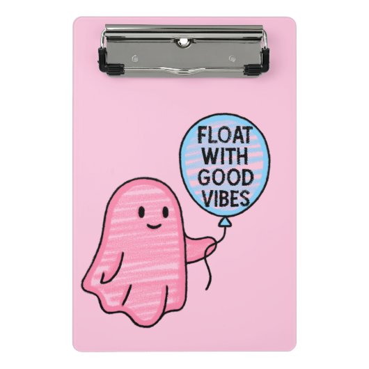 Float met goede vibes schattig boek ontwerp mini klembord (Voorkant)