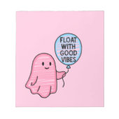 Float met goede vibes schattig boek ontwerp notitieblok (Voorkant)