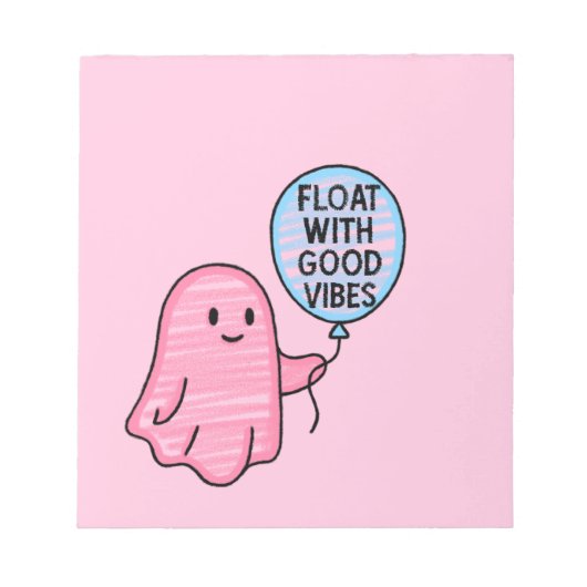 Float met goede vibes schattig boek ontwerp notitieblok (Voorkant)