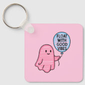 Float met goede vibes schattig boek ontwerp sleutelhanger (Voorkant)