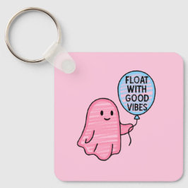 Float met goede vibes schattig boek ontwerp sleutelhanger