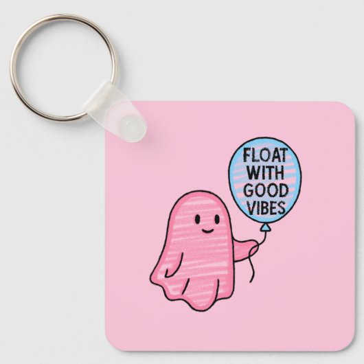 Float met goede vibes schattig boek ontwerp sleutelhanger (Voorkant)