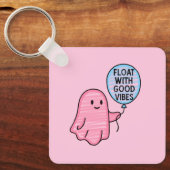 Float met goede vibes schattig boek ontwerp sleutelhanger (Voorkant)