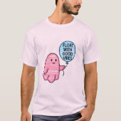 Float met goede vibes schattig boek ontwerp t-shirt (Voorkant)