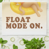Float Mode Aan: Zomerkat Citroen Poolparty Kunst Theedoek (Gevouwen)