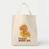 Float Mode Aan: Zomerkat Citroen Poolparty Kunst Tote Bag (Voorkant)