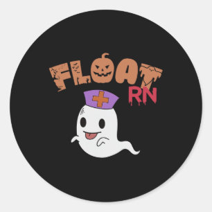 Float Nurse Ghost Boo Crew Halloween Nursing Float Ronde Sticker