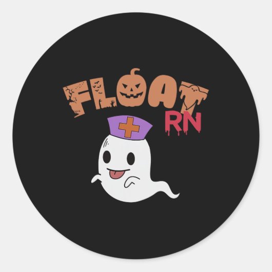 Float Nurse Ghost Boo Crew Halloween Nursing Float Ronde Sticker (Voorkant)