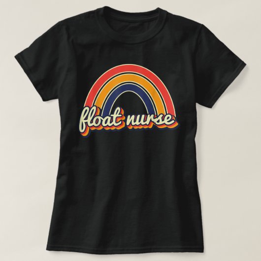 Float Nurse Nursing Retro Rainbow Float Pool Nurse T-shirt (Design voorkant)