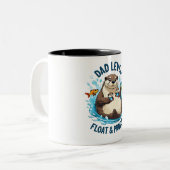 Float & Protect – Otter Dad Funny Tweekleurige Koffiemok (Voorkant links)