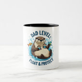 Float & Protect – Otter Dad Funny Tweekleurige Koffiemok (Center)