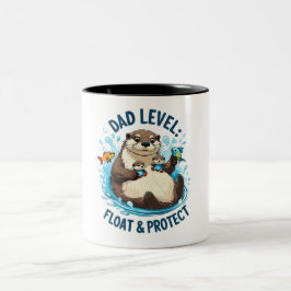 Float & Protect – Otter Dad Funny Tweekleurige Koffiemok