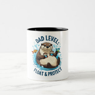 Float & Protect – Otter Dad Funny Tweekleurige Koffiemok