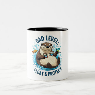 Float & Protect – Otter Dad Funny Tweekleurige Koffiemok