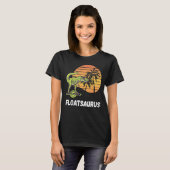Float Rex Dino Retro Sunset Electric Skateboard on T-shirt (Voorkant volledig)