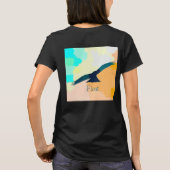 "Float" Tranquil afbeelding van stijgende vogelsil T-shirt (Achterkant)