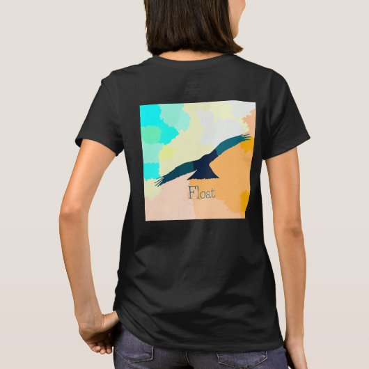 "Float" Tranquil afbeelding van stijgende vogelsil T-shirt (Achterkant)