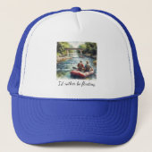Float Trip Avontuur Blauwe Trucker Hoed Pet (Voorkant)