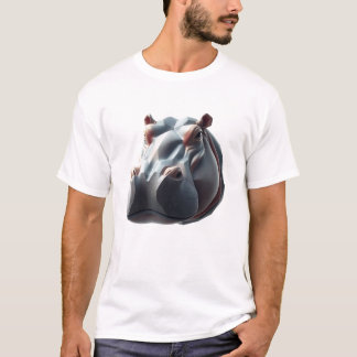 Float with Hippo: Whimsical Art T-shirt