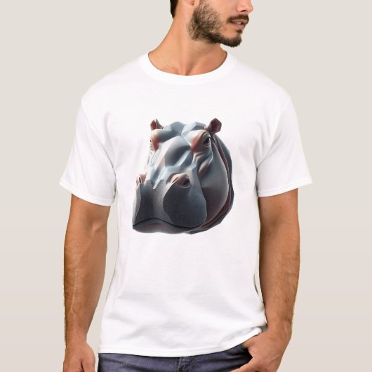 Float with Hippo: Whimsical Art T-shirt (Voorkant)