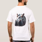 Float with Hippo: Whimsical Art T-shirt (Achterkant)