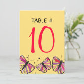 FLOATBUTTERFLY Bat Mitzvah Table Seating Kaart (Staand voorkant)