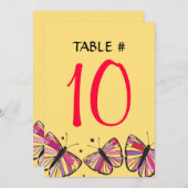 FLOATBUTTERFLY Bat Mitzvah Table Seating Kaart (Voorkant / Achterkant)