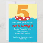 Floatie Five Birthday Invite Kaart (Voorkant)