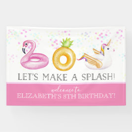 Floatie Pool Party Birthday Banner