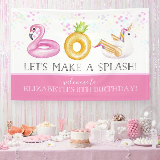 Floatie Pool Party Birthday Banner (Feest)