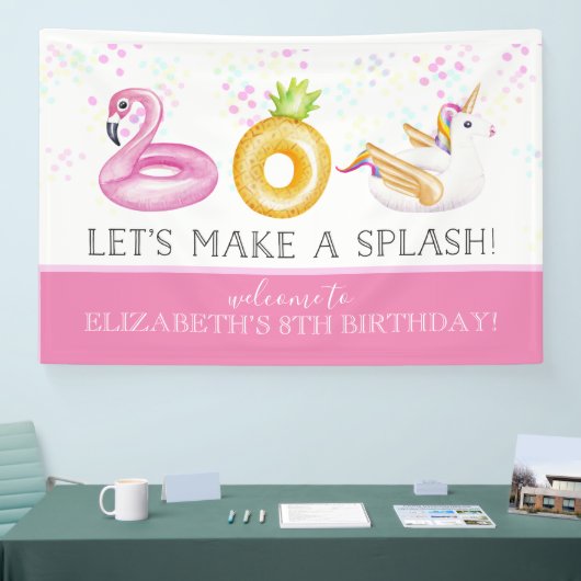 Floatie Pool Party Birthday Banner (Beurs)
