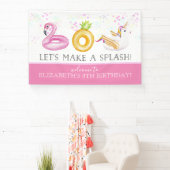 Floatie Pool Party Birthday Banner (Insitu)