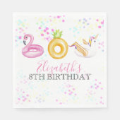 Floatie Pool Party of Birthday Paper Napkins Servet (Voorkant)