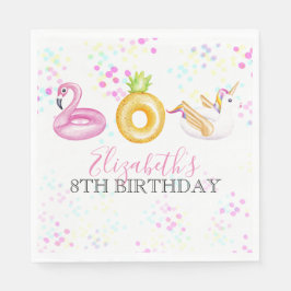 Floatie Pool Party of Birthday Paper Napkins Servet