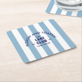 Floatin' and Toastin' The Lake Club Blue Stripe is Kartonnen Onderzetters (Schuin)
