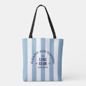 Floatin' and Toastin' The Lake Club Blue Stripe is Tote Bag (Achterkant)
