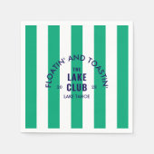Floatin' and Toastin' The Lake Club Green Stripe i Servet (Voorkant)