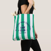 Floatin' and Toastin' The Lake Club Green Stripe i Tote Bag (Dichtbij)