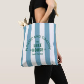 Floatin' and Toastin' The Lake House Blue Stripe i Tote Bag (Dichtbij)