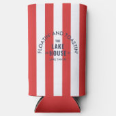 Floatin' and Toastin' The Lake House Red Stripe is Seltzer Blikjeskoeler (Voorkant)